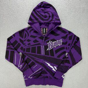 Billabong Hoodie Mens Small S Purple Tribal Abstract All Over Print Vintage Y2K